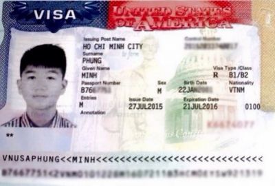 Visa du lịch Mỹ của anh Phùng Minh